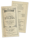 1930 Sheas Buffalo Program Advertising Howard, Fine & Howard Performance -- 4pp. Program With Covers Measures 4 x 7.25 Folded -- Closed Tear to Cover & Paper With Writing Glued to Back, Very Good